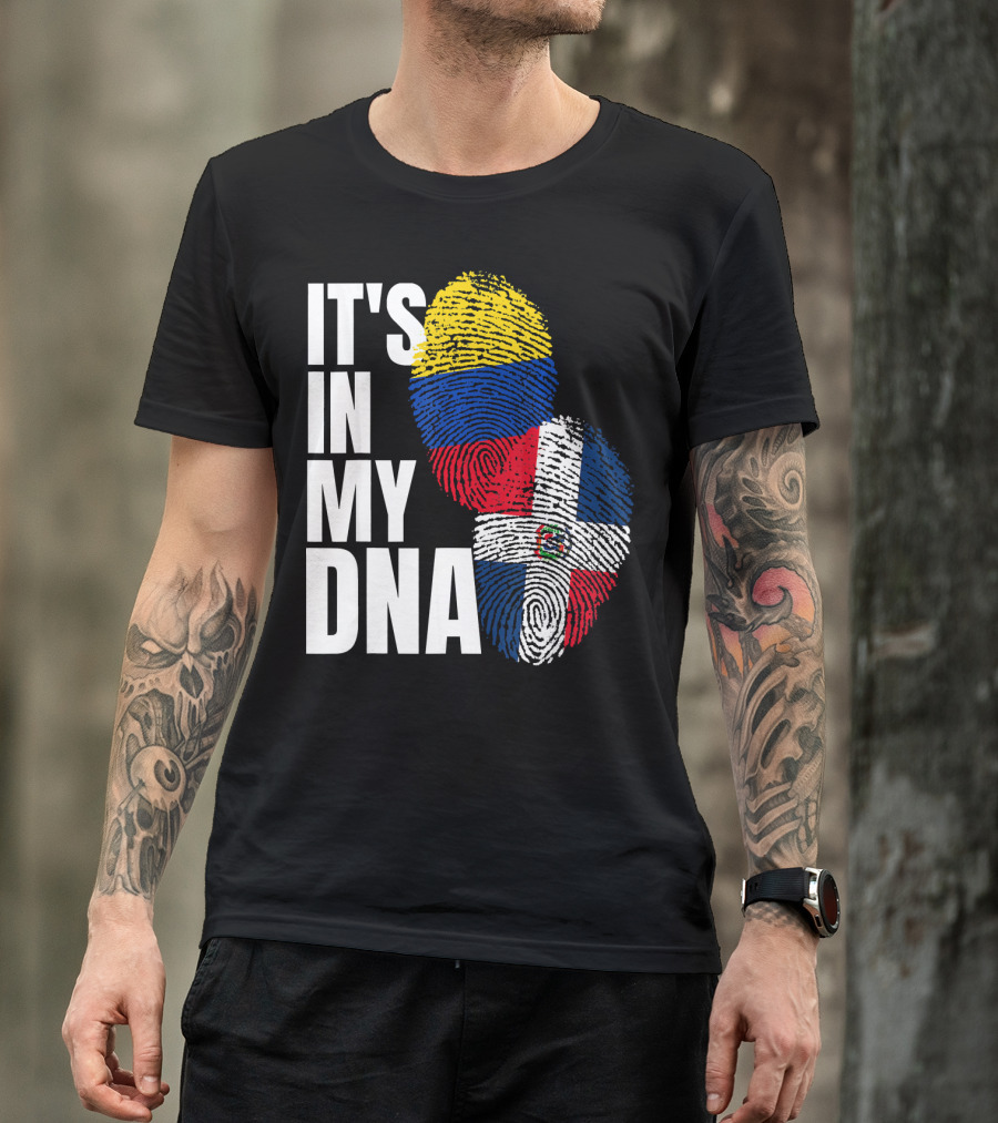 Dominican And Colombian DNA Flag It's In My DNA T-Shirt