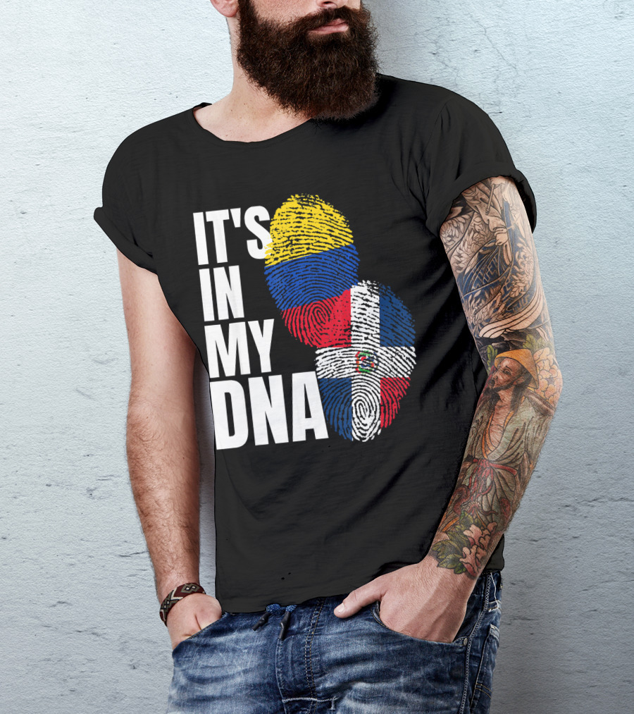 Dominican And Colombian DNA Flag It's In My DNA T-Shirt