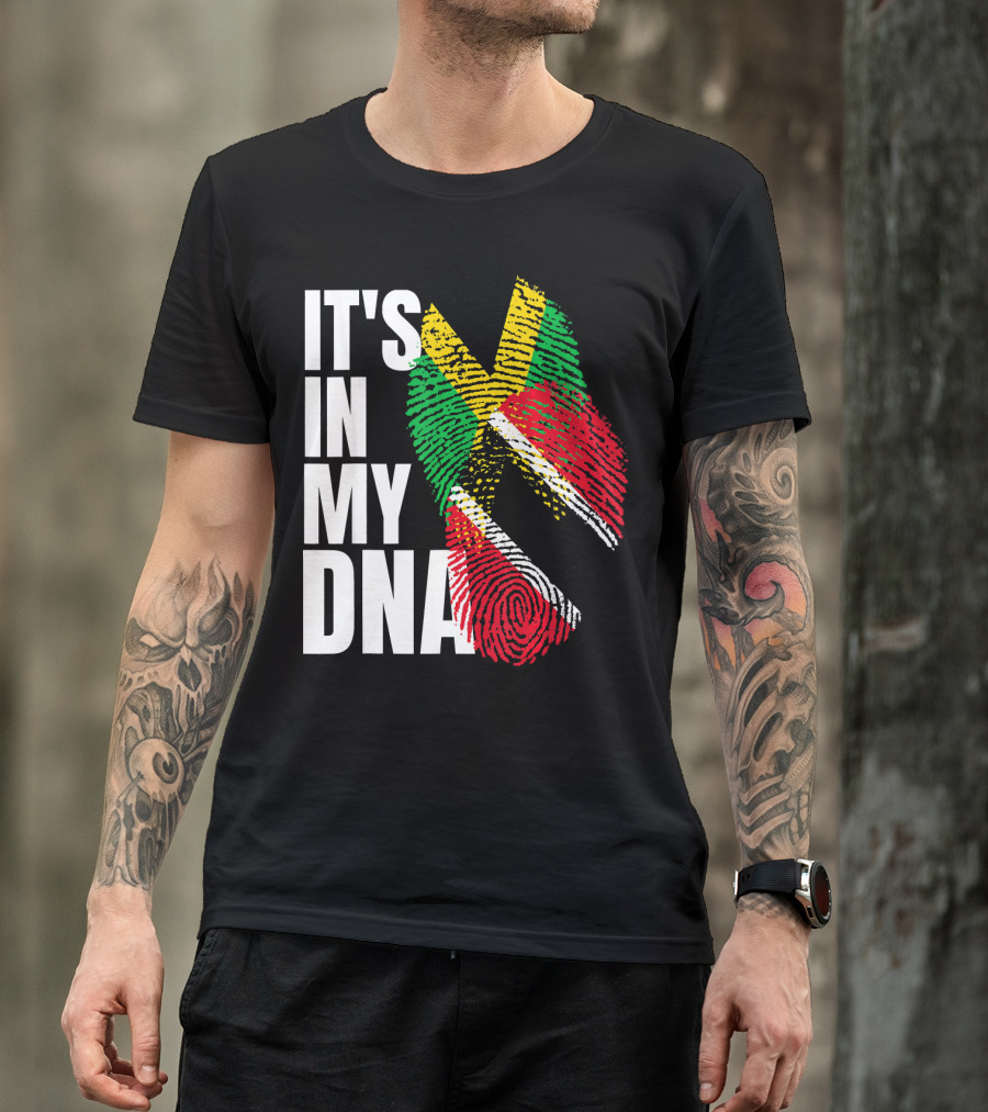 IT'S IN MY DNA Trinidadian Jamaican Flag Mix T-Shirt