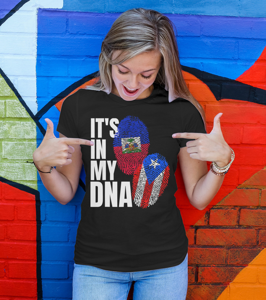 It's In My DNA Haitian Puerto Rican Flag Heritage T-Shirt