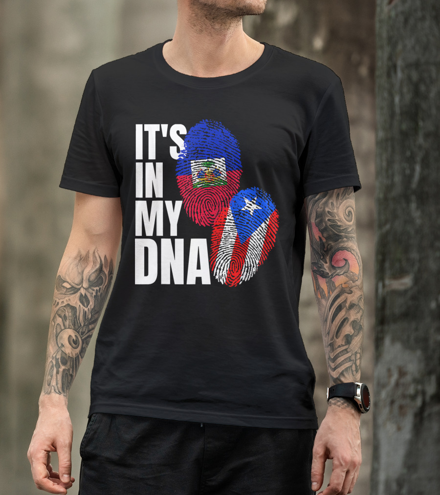 It's In My DNA Haitian Puerto Rican Flag Heritage T-Shirt