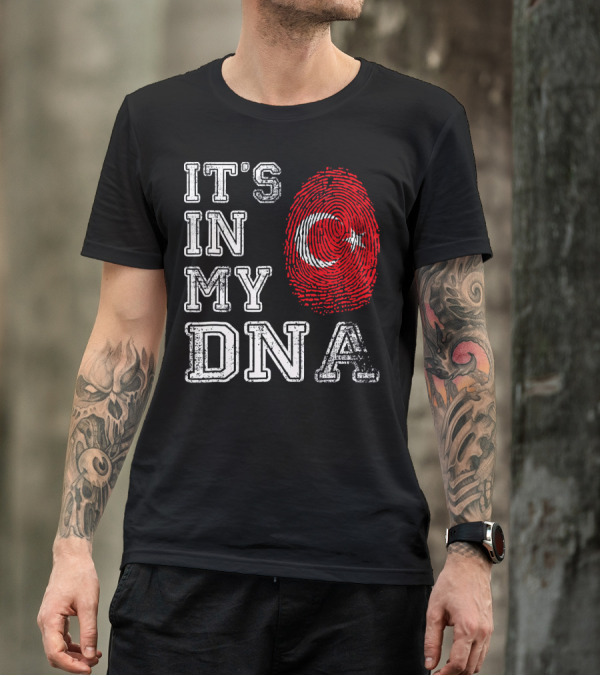 It's In My DNA Turkey Flag Fingerprint T-Shirt