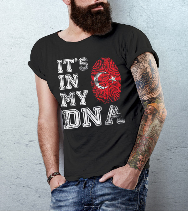 It's In My DNA Turkey Flag Fingerprint T-Shirt