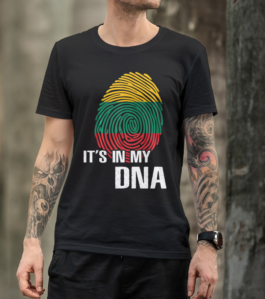 It's In My DNA Lithuania Fingerprint Lithuanian Flag T-Shirt