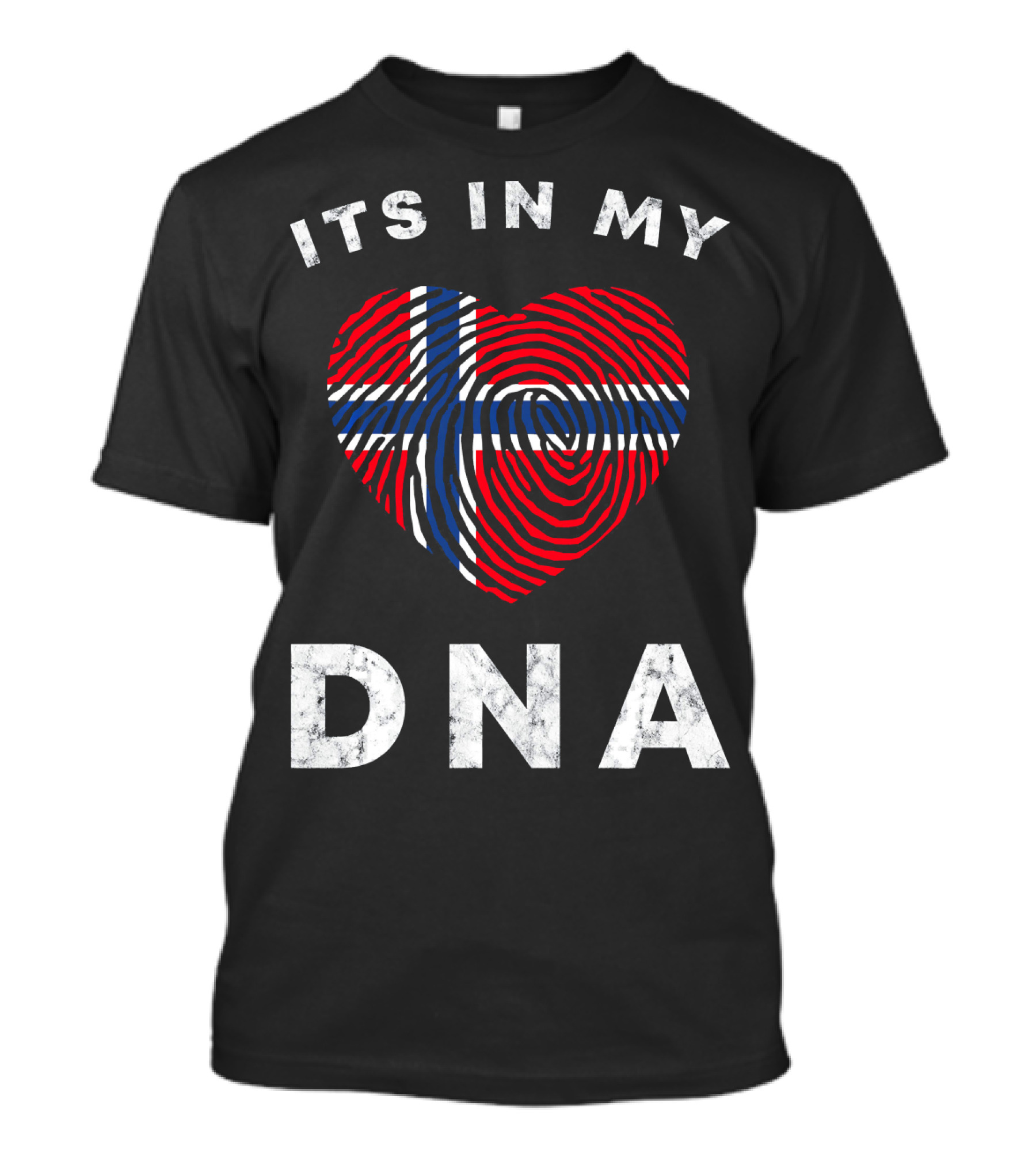 Its In My DNA Norway Flag Heart Fingerprint Norwegian T-Shirt
