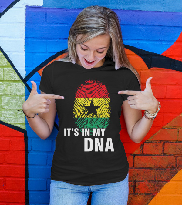 Ghanaian Flag Fingerprint It's In My DNA T-Shirt