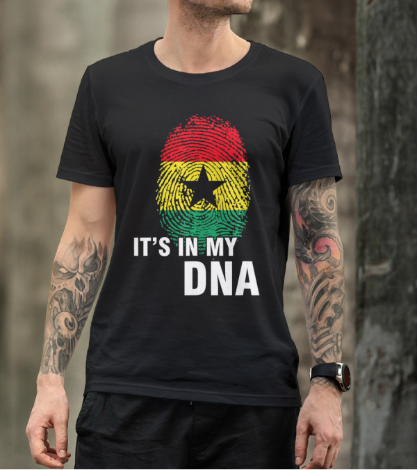 Ghanaian Flag Fingerprint It's In My DNA T-Shirt