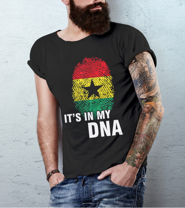 Ghanaian Flag Fingerprint It's In My DNA T-Shirt