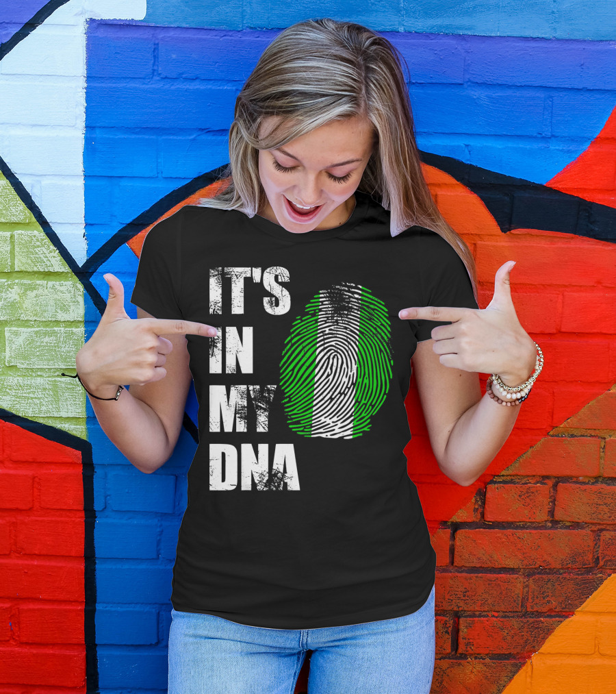 IT'S IN MY DNA NIGERIAN FLAG FINGERPRINT T-Shirt