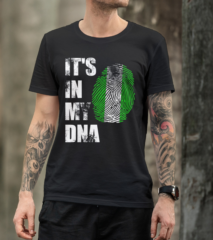 IT'S IN MY DNA NIGERIAN FLAG FINGERPRINT T-Shirt