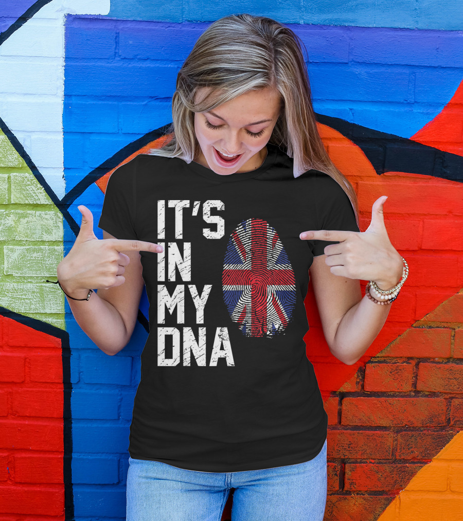 It's In My DNA British Flag Fingerprint T-Shirt