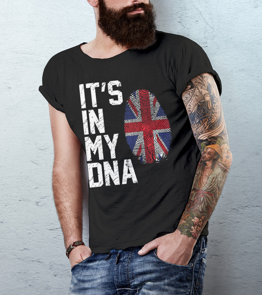 It's In My DNA British Flag Fingerprint T-Shirt