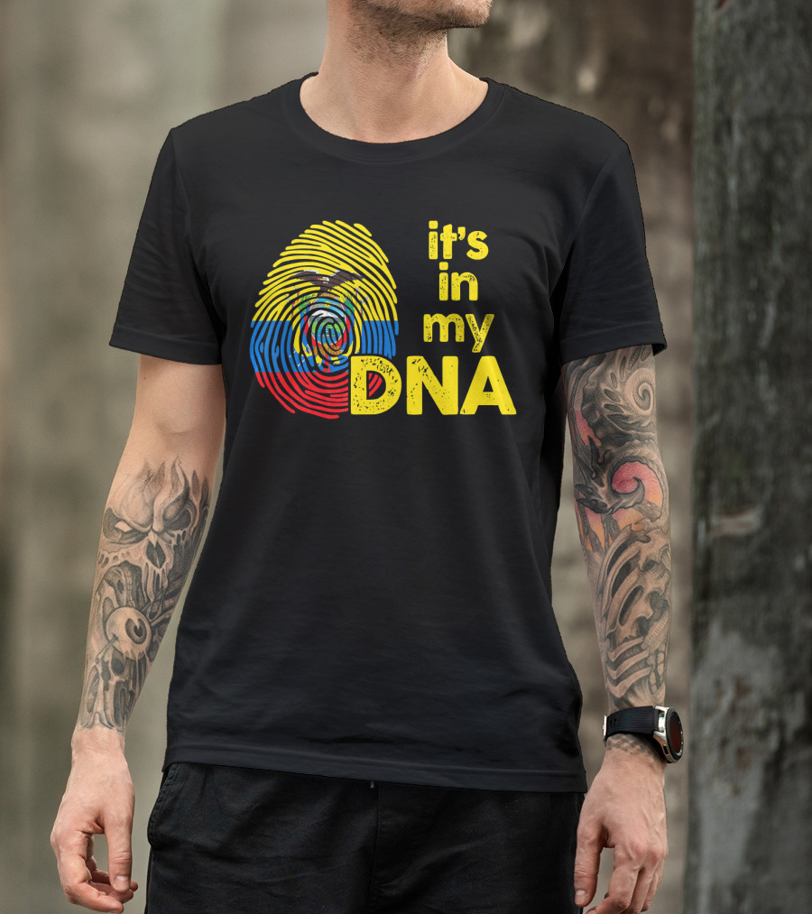 Ecuador Flag Fingerprint It's In My DNA T-Shirt