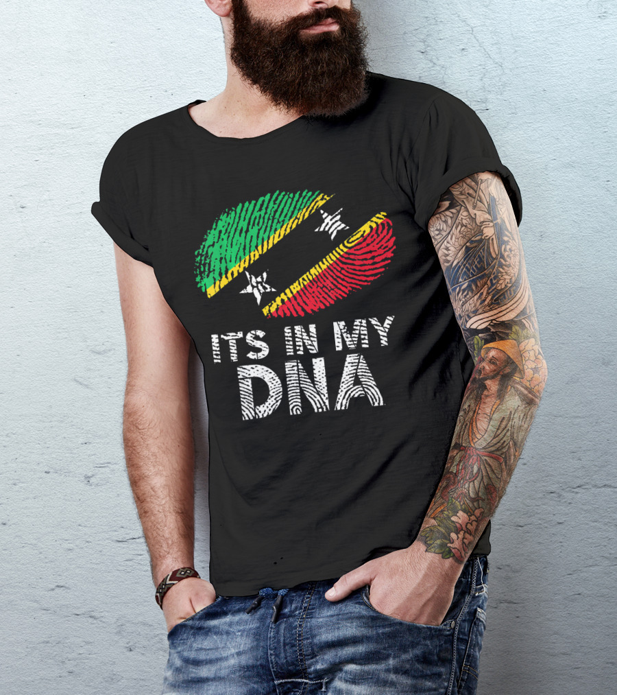 ITS IN MY DNA SAINT KITTS AND NEVIS FLAG FINGERPRINT T-Shirt