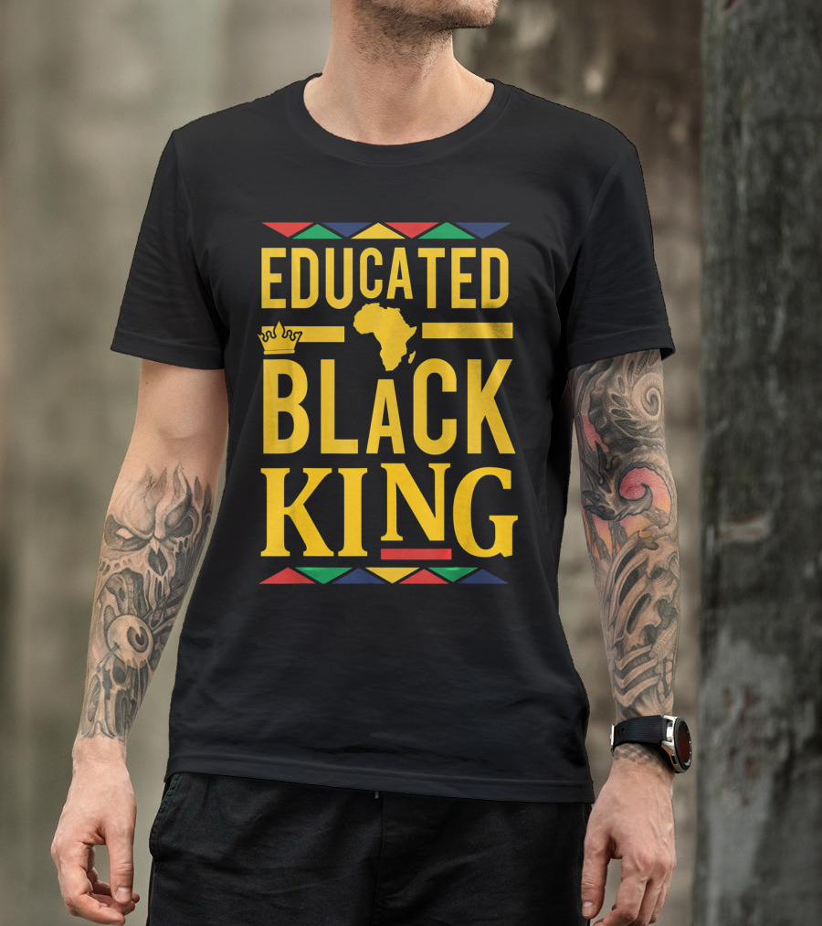 Educated Black King Africa Crown Dashiki T-Shirt