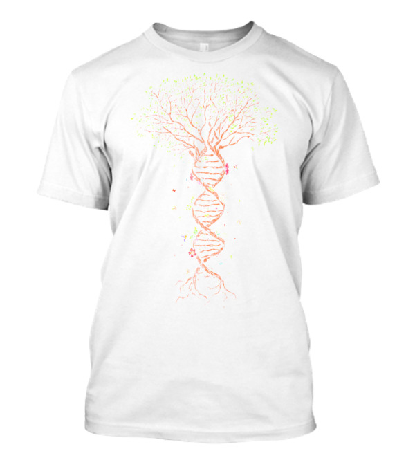 DNA Tree Of Life Green Vegan Biology Vin Nature Roots Branches Leafy Spiral T-Shirt