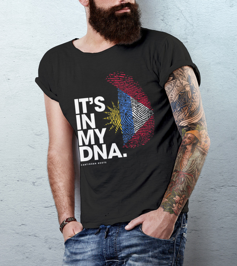 IT'S IN MY DNA Antigua And Barbuda Flag Antiguan Roots T-Shirt