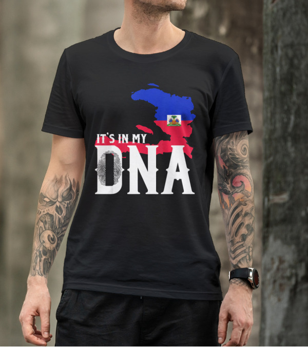 It's In My DNA Fingerprint Prideful Haiti Flag Map T-Shirt