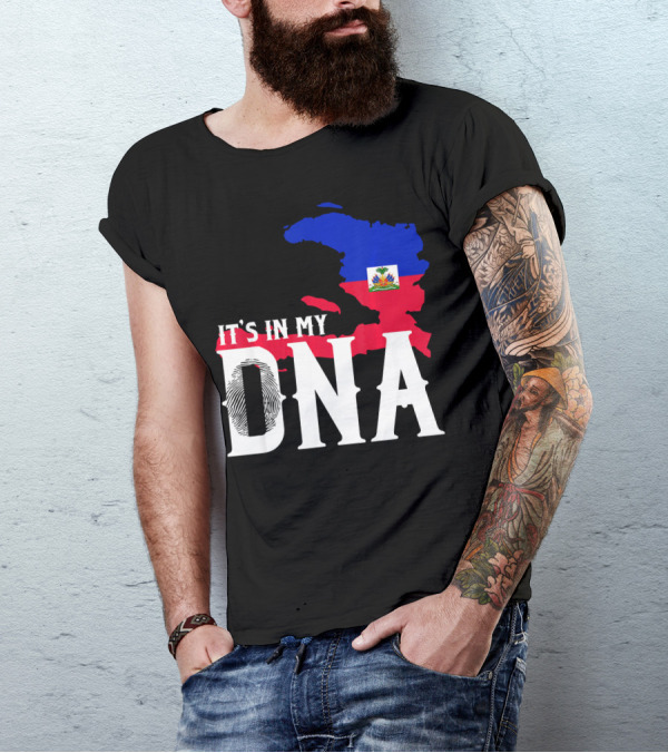 It's In My DNA Fingerprint Prideful Haiti Flag Map T-Shirt