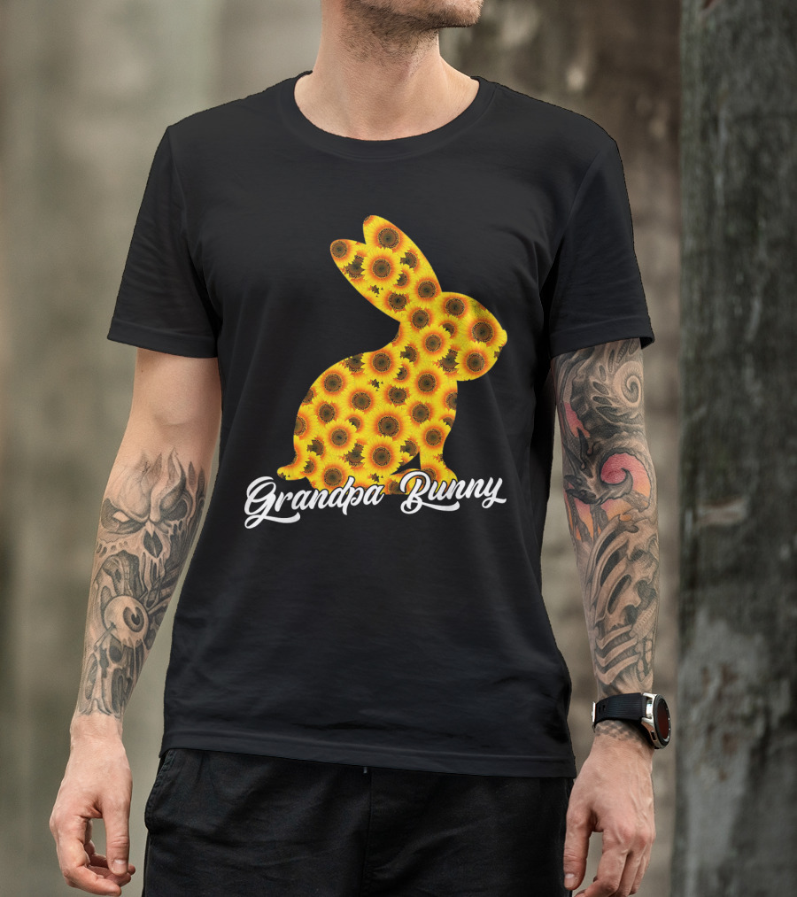 Grandpa Bunny Sunflower Floral T-Shirt