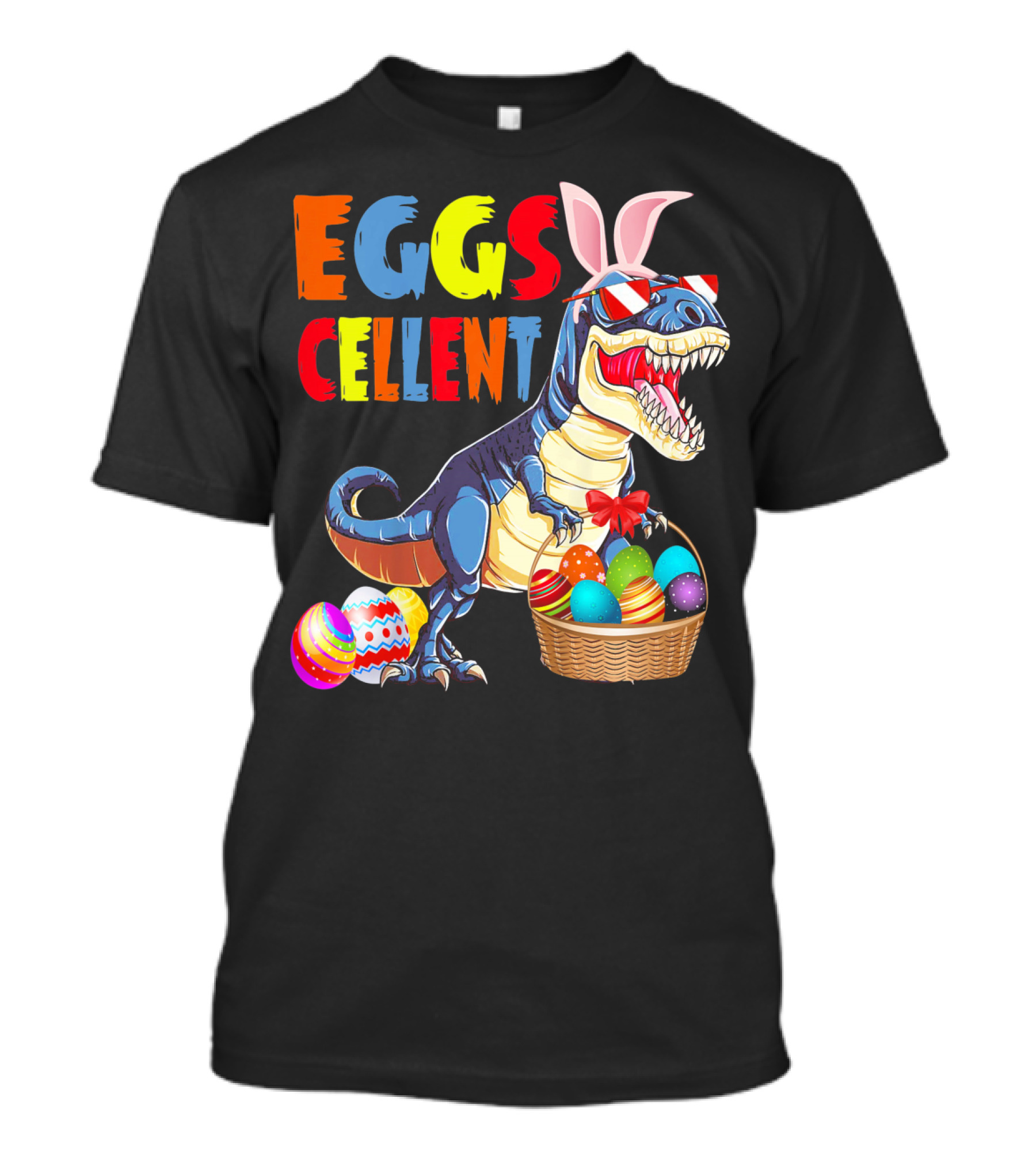 Kids Dinosaur Bunny Easter Eggscellent T-Shirt