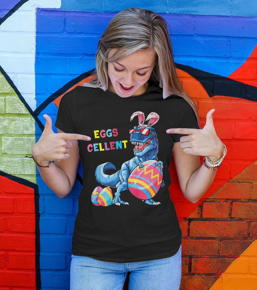Eggscellent Easter Bunny Dinosaur Rex T-Shirt