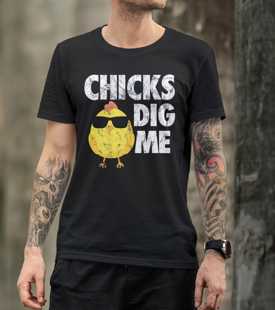 Kids Cute Easter Chicks Dig Me Sunglasses Chicken T-Shirt