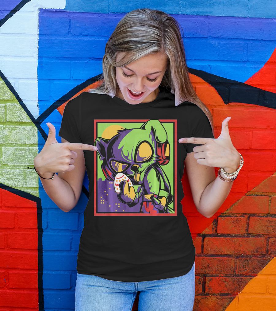 Easter Bunny Rabbit Egg Neon Pop T-Shirt