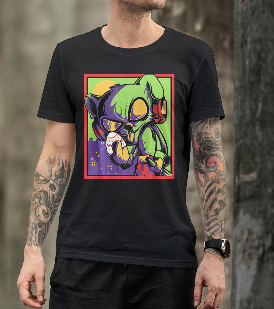 Easter Bunny Rabbit Egg Neon Pop T-Shirt