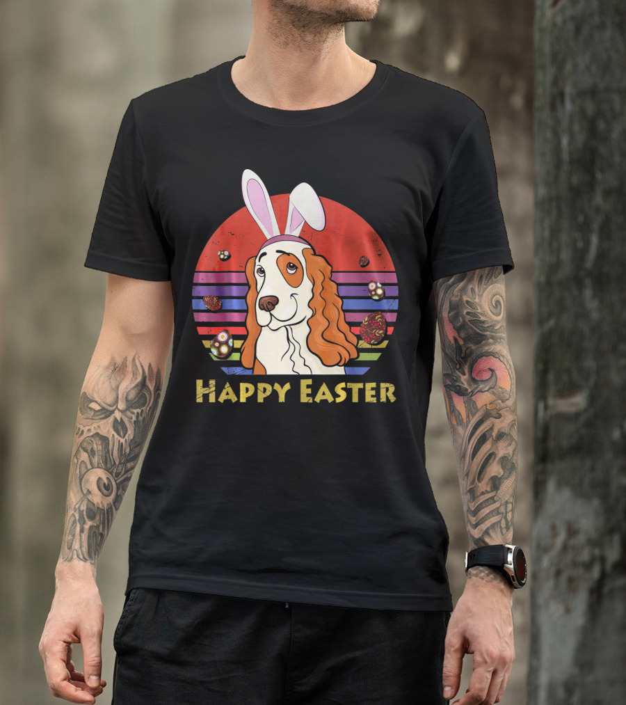 Happy Easter English Springer Spaniel Bunny Headband T-Shirt