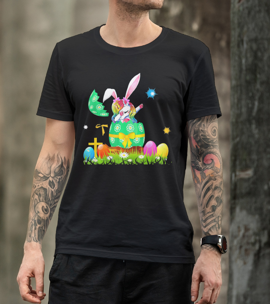 Unicorn Bunny Easter Egg Starry Spring T-Shirt