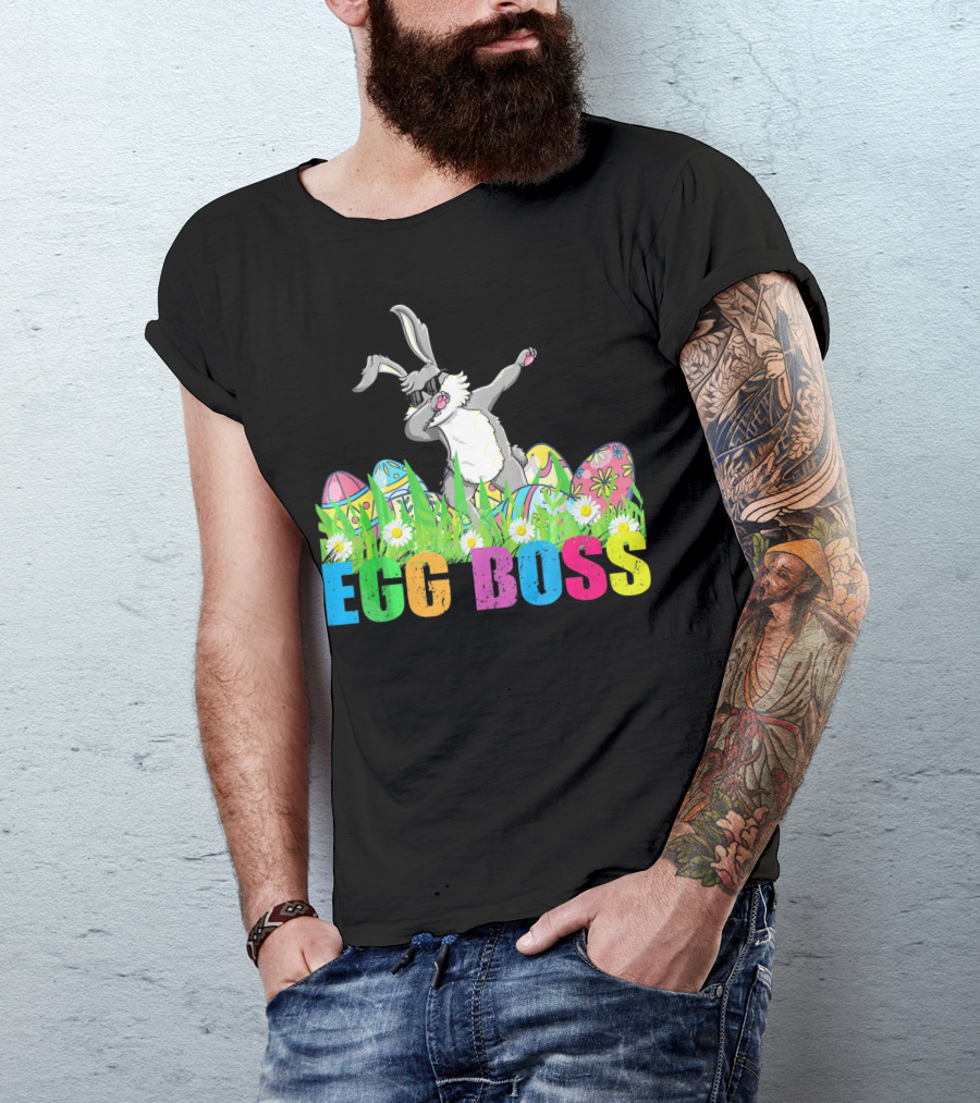 Egg Boss Dabbing Easter Bunny T-Shirt