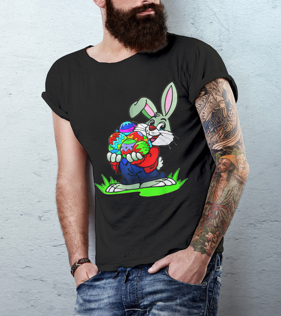 Easter Bunny With Colorful Eggs T-Shirt