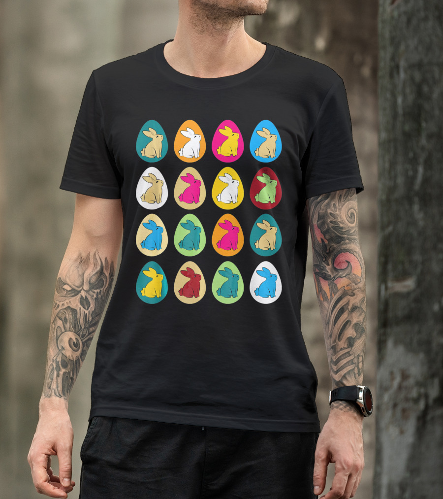 Easter Eggs Bunny Rabbit Multicolor Collection T-Shirt