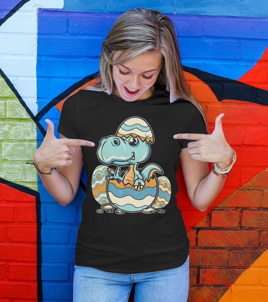 Dinosaur Hatchling In Easter Egg Delight T-Shirt