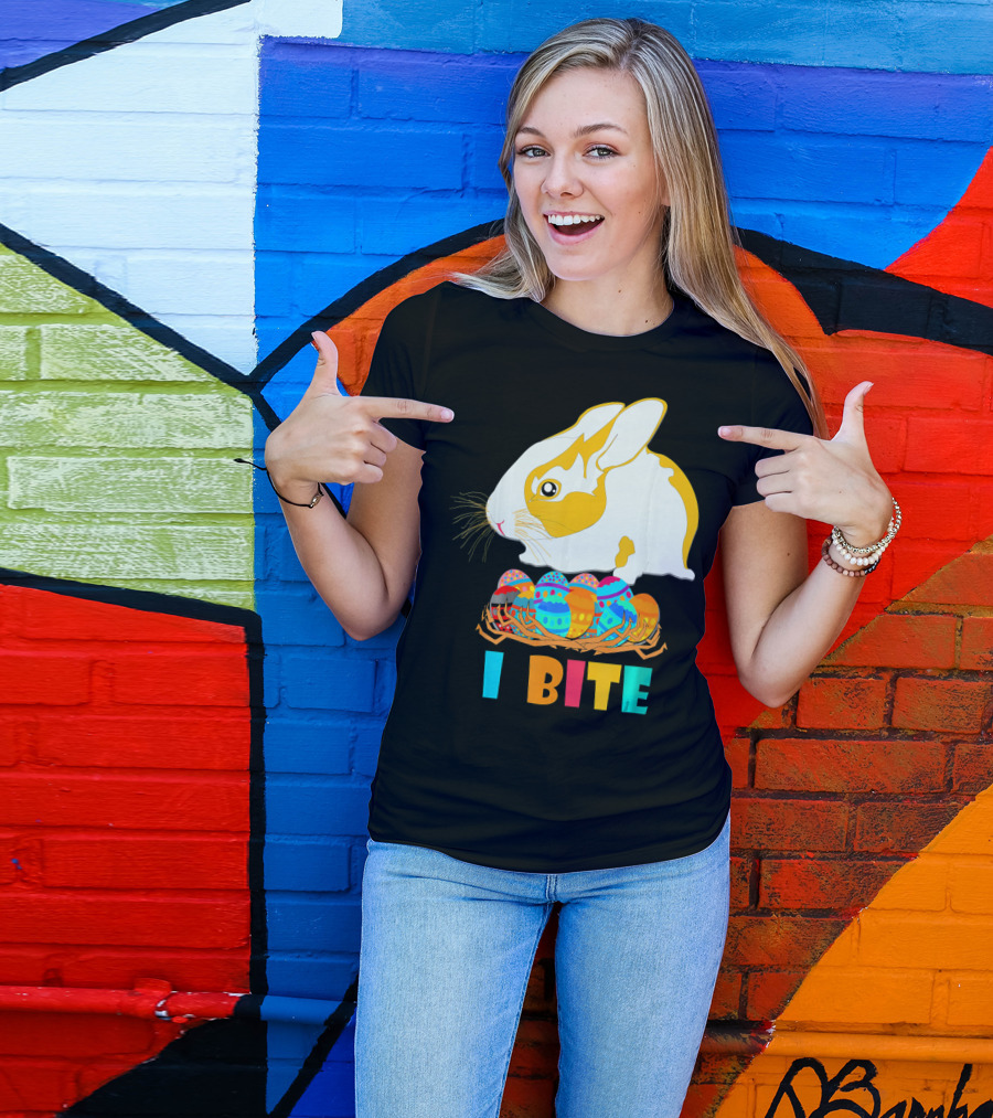 I Bite Cute Easter Bunny Eggs T-Shirt