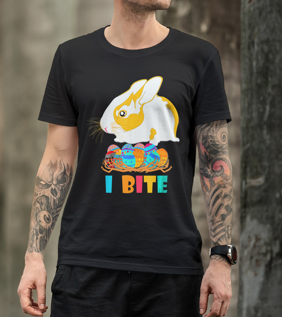I Bite Cute Easter Bunny Eggs T-Shirt
