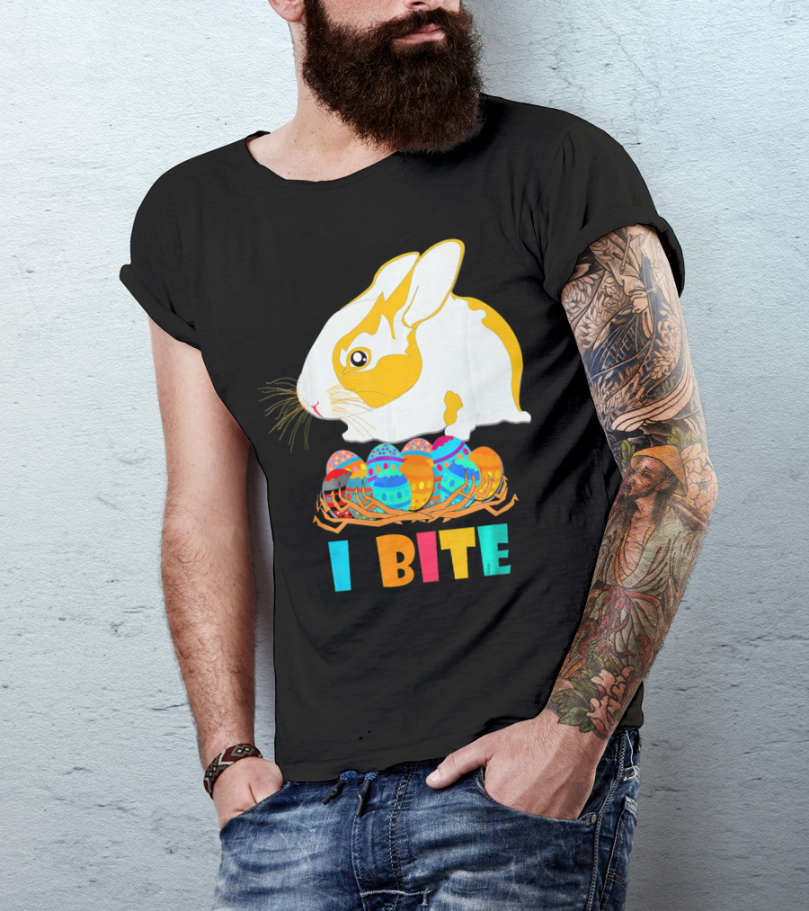 I Bite Cute Easter Bunny Eggs T-Shirt