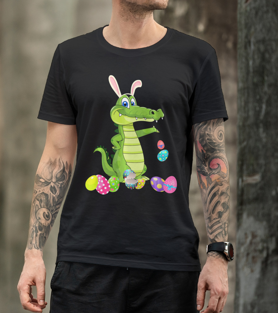 Alligator Bunny Rabbit Hat Easter Eggs T-Shirt