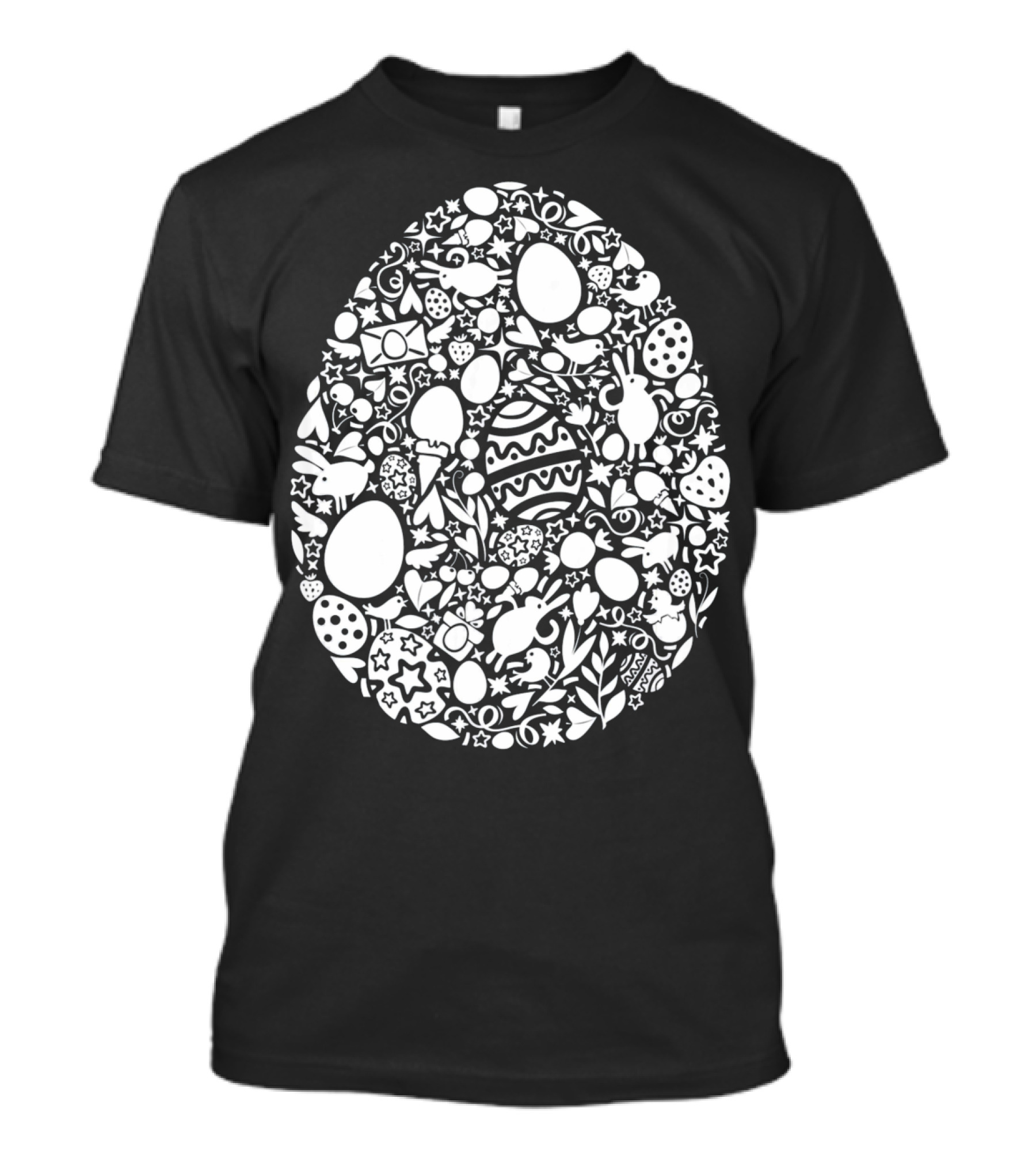Easter Egg Hunt Pattern With Rabbits And Spring Symbols T-Shirt