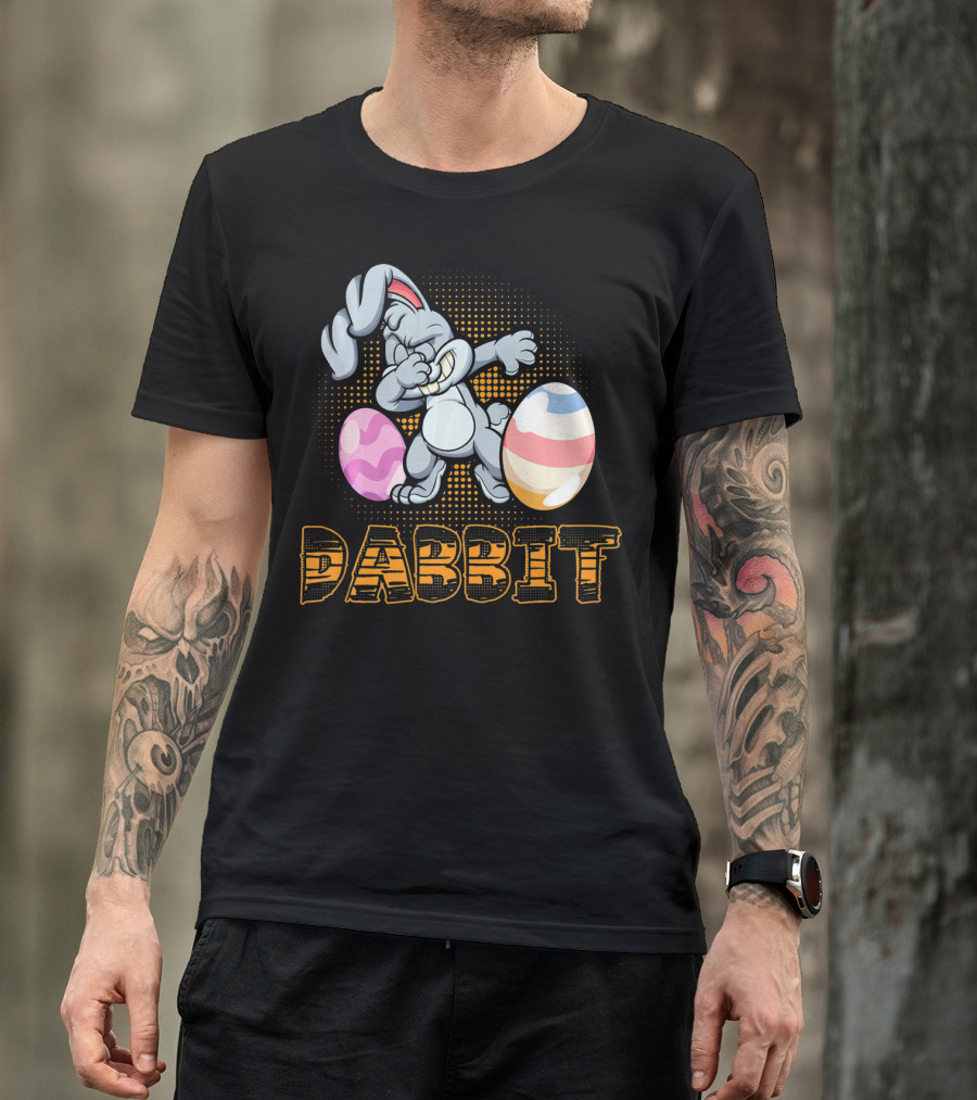 Funny Dabbit Bunny Dab With Easter Eggs T-Shirt