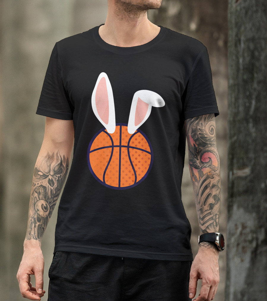 Basketball Bunny Ears Easter Slam Dunk Fun T-Shirt