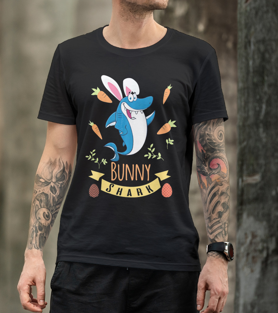 Bunny Shark Easter Carrot Egg Adventure T-Shirt