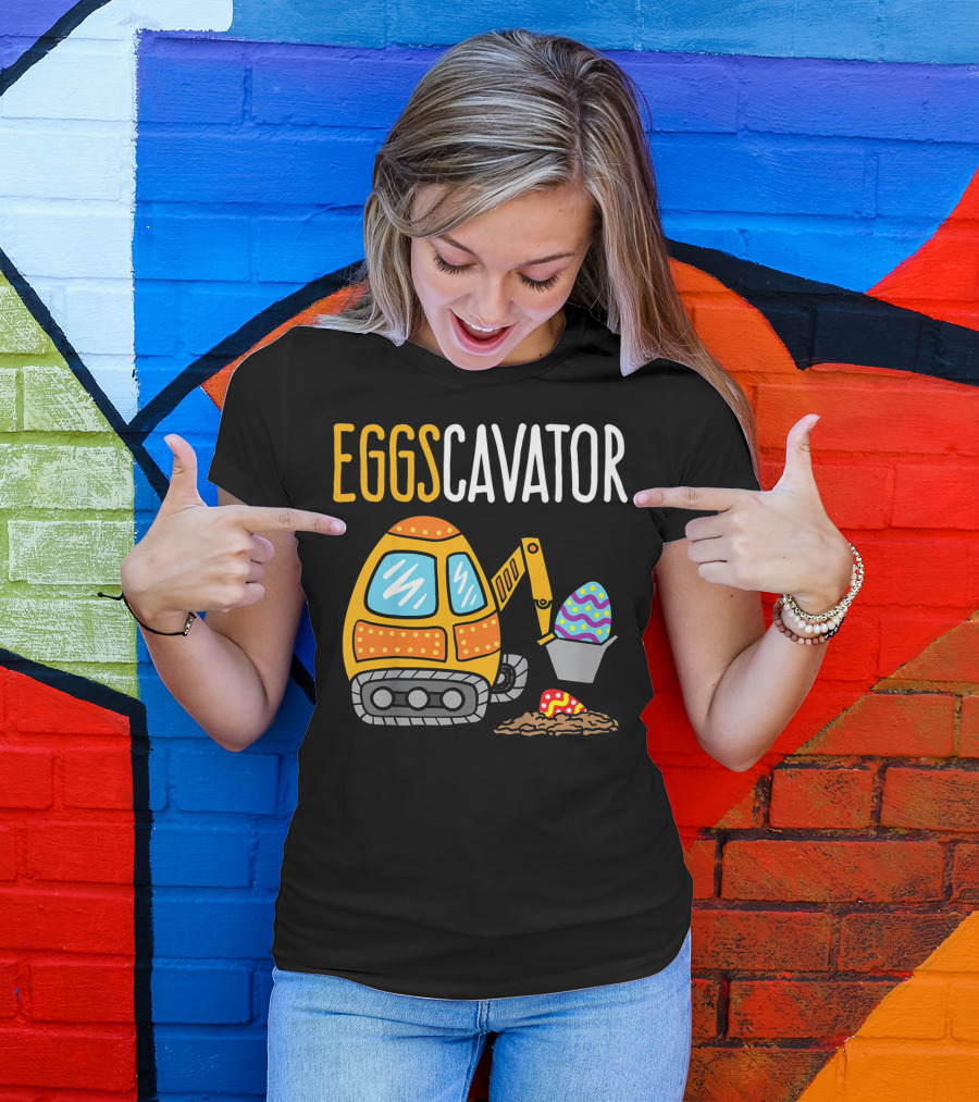 Eggscavator Kids Easter Egg-Digging Excavator Boys T-Shirt