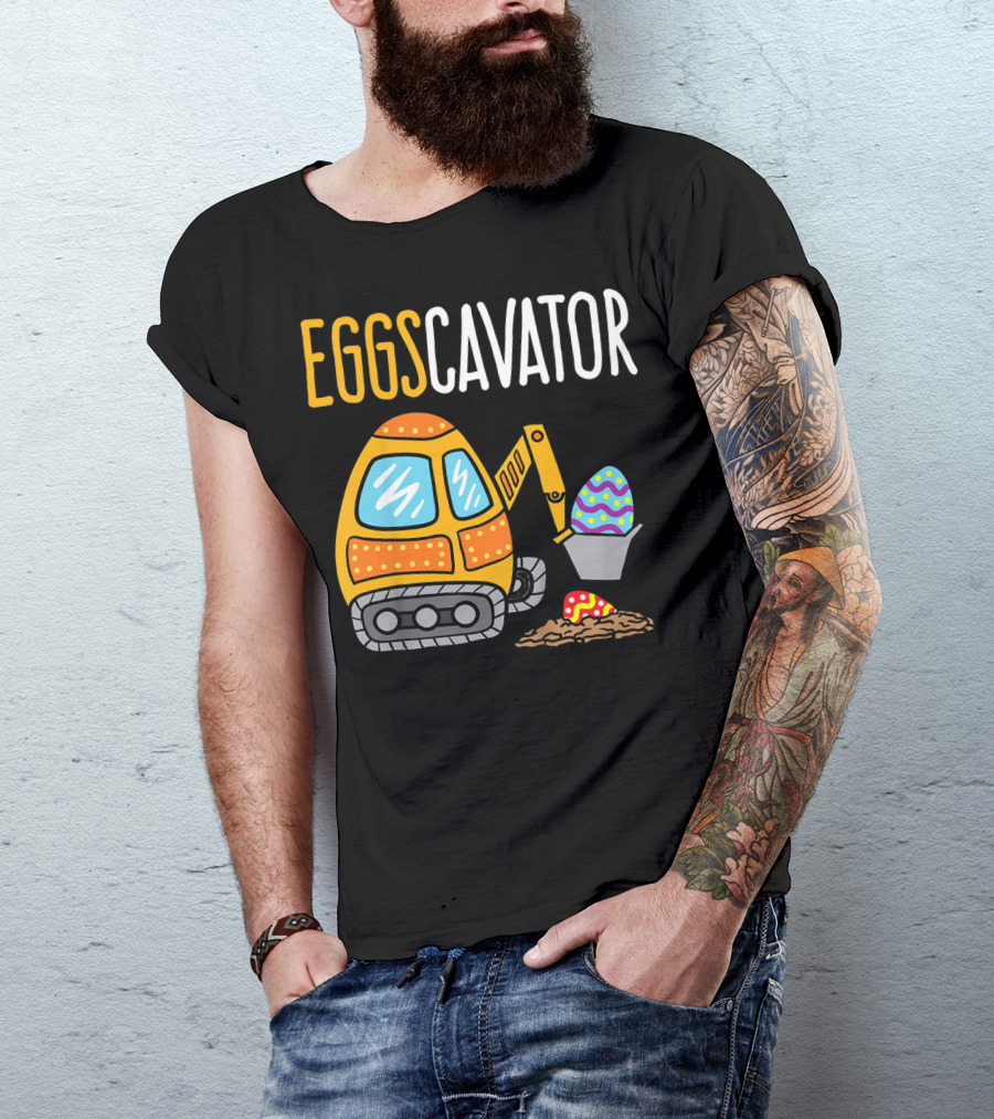Eggscavator Kids Easter Egg-Digging Excavator Boys T-Shirt