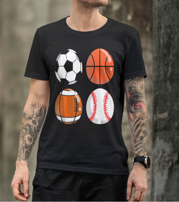 Easter Eggs Football Rugby Basketball Baseball Soccer T-Shirt