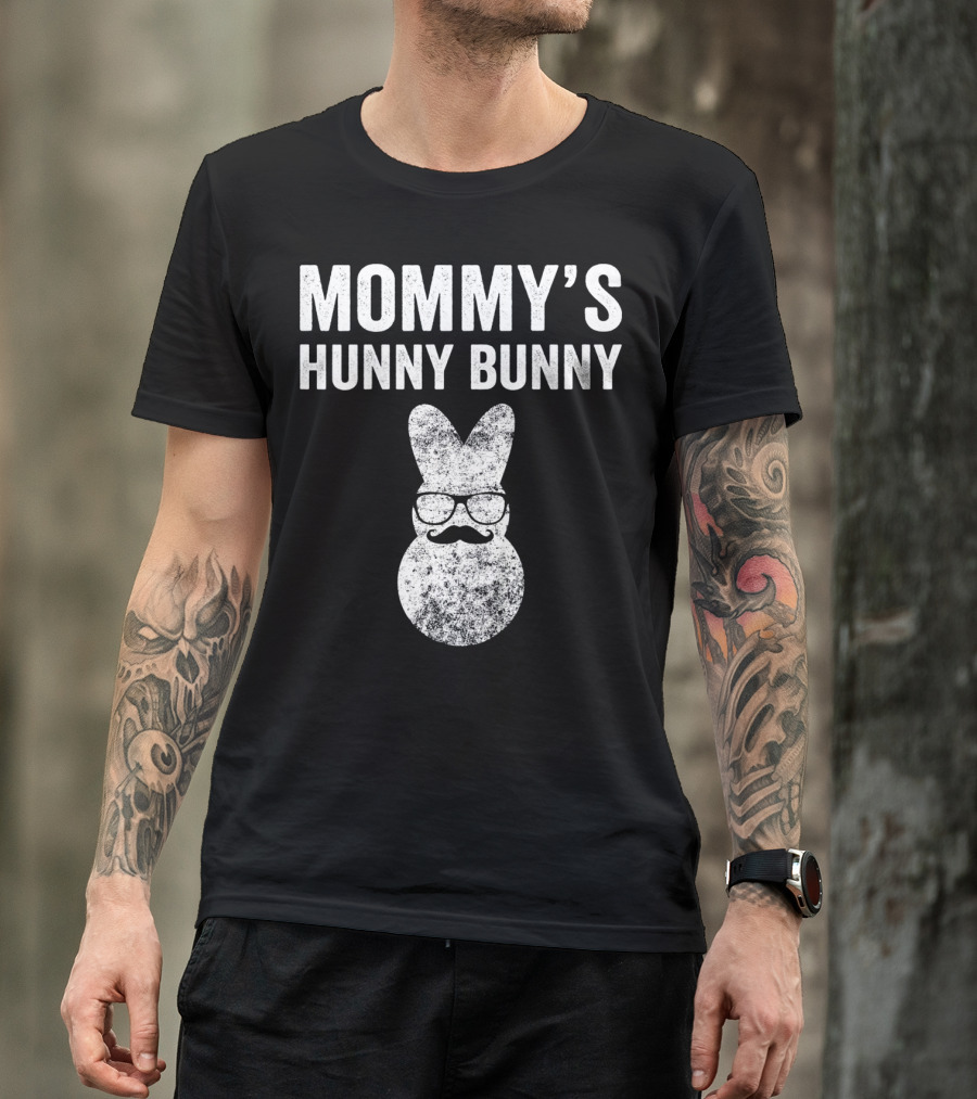 Mommy's Hunny Bunny Easter Bunny With Glasses And Mustache T-Shirt