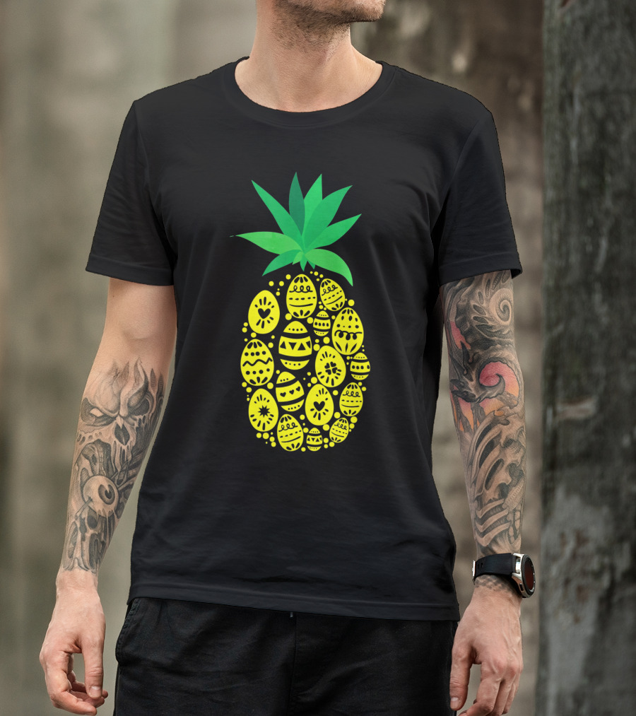 Funny Pineapple Easter Eggs Hunting East T-Shirt