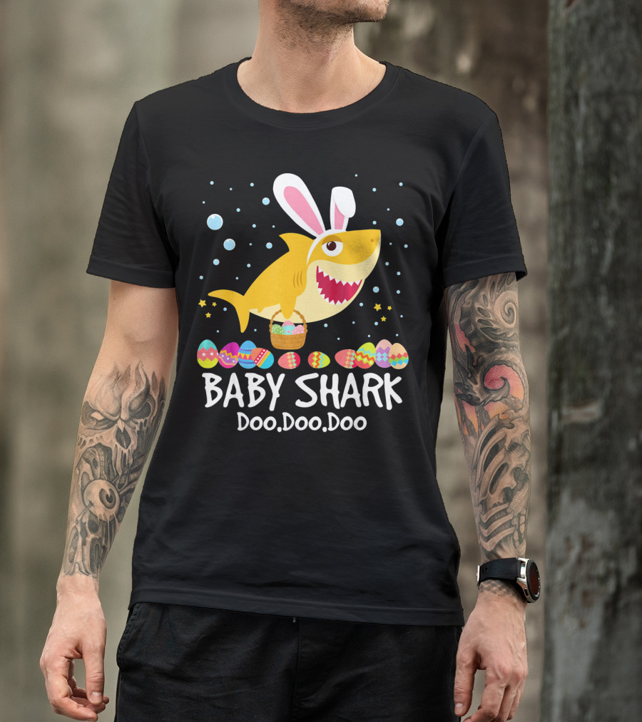 BABY SHARK Doo Doo Doo Bunny Ear Easter Egg Basket T-Shirt