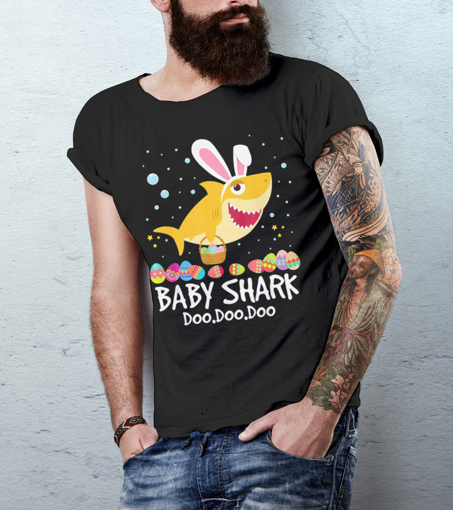 BABY SHARK Doo Doo Doo Bunny Ear Easter Egg Basket T-Shirt